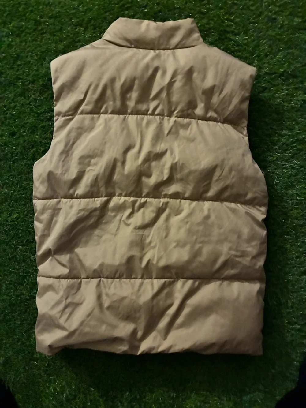 Boys Quilted Puffer Vest - Tan